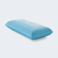 Malouf blue Zoned ActiveDough pillow with cooling gel and ventilated design for breathable sleep support.
