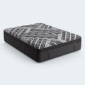 Left-side angle of the 15" Dreamstage 2.0 Calm Quilted Mattress highlighting the deep-textured quilted surface and modern black-and-grey aesthetic.
