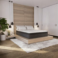 Contemporary luxury bedroom featuring the Diamond Mattress Dreamstage 2.0 Gilded Quilted 14-inch mattress for superior cooling comfort and motion isolation.
