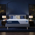 Side profile of the Nectar Classic Hybrid 12-inch mattress emphasizing its minimal motion transfer technology for an undisturbed night's sleep.
