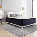 Everest Cool Copper Hybrid Mattress in a modern bedroom setting on a sleek white platform bed frame.