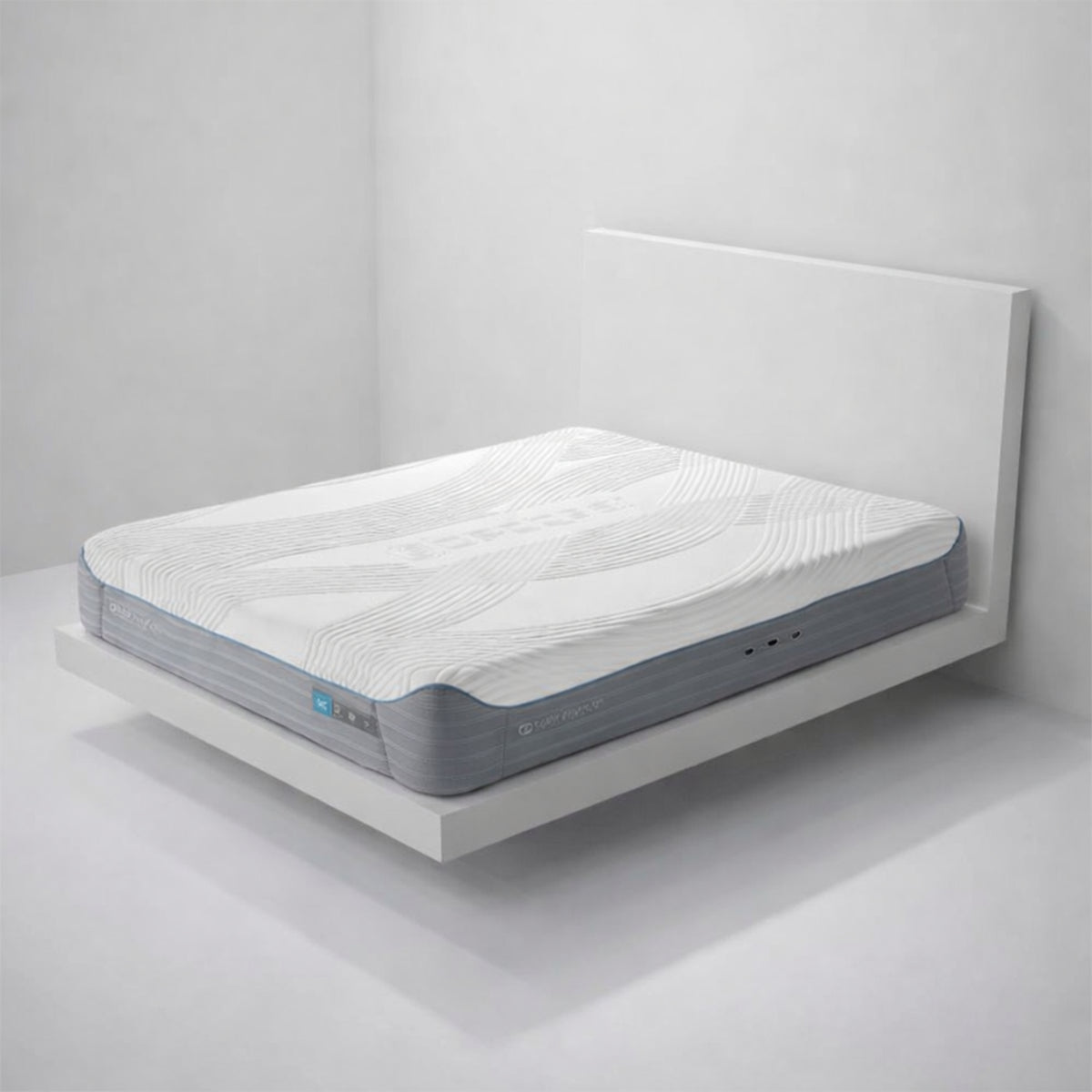 Side view of the H4 Hybrid Performance Mattress highlighting the wavy texture of the cooling top cover.