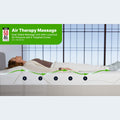 Side view illustrating 5 targeted zones of the GhostBed Massage Mattress for full-body air therapy massage.