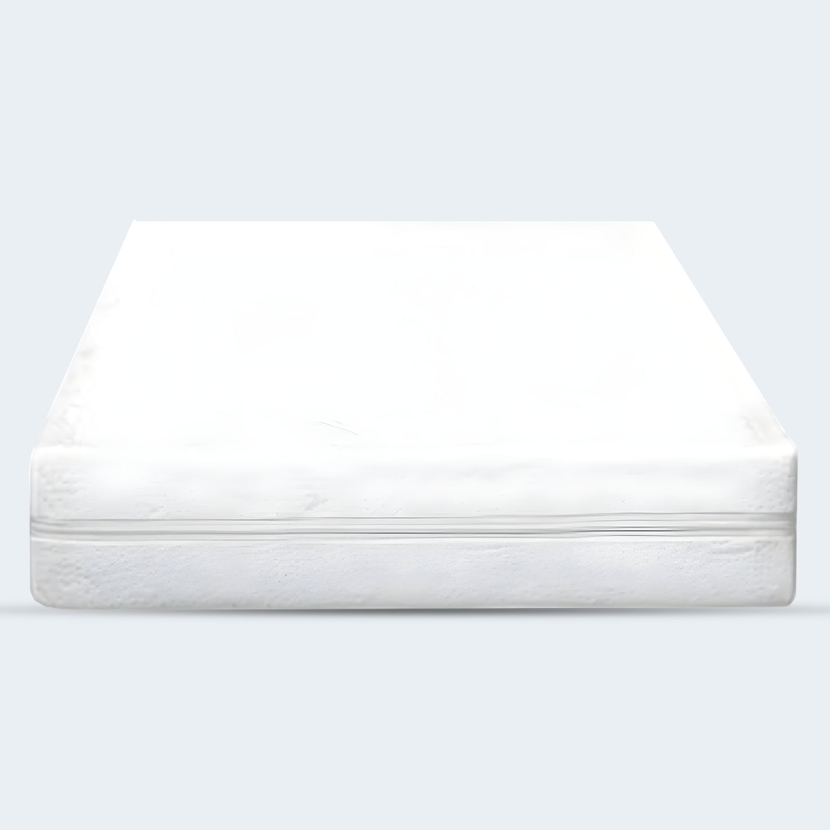 Front view of the 5 inch organic mini crib mattress designed for compact nursery furniture.
