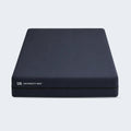 Full view of the University Bed 10-inch mattress protector in navy blue, offering sleek and waterproof bed protection.
