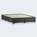 Charcoal Watson Platform Bed Frame with integrated storage drawers and a supportive wooden slat system.
