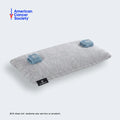 Heather gray BEDGEAR Seatbelt Pillow with American Cancer Society logo for post-surgery recovery support.