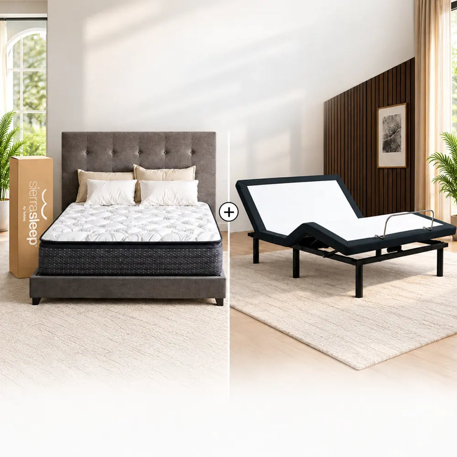 Sierra Sleep 12inch Plush & South Bay Pro S3 Adjustable Bundle by Cloudy