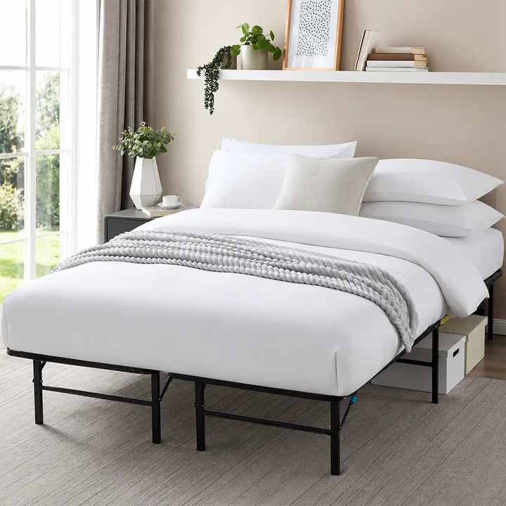 SleepTone Foldable Metal Platform Storage Bed Frame
