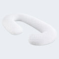 Malouf C-shaped wrap-around pregnancy pillow with gelled microfiber fill for full body maternity support