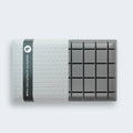 Blu Sleep Prestige Support pillow with graphite ultrapush foam core and white padded removable cover.
