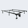 Malouf Universal Bed Frame with rug rollers for easy mobility and heavy-duty mattress support.
