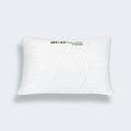 GhostPillow shredded memory foam pillow with cooling ice fabric and breathable honeycomb cover.
