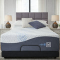 High-angle symmetrical shot of the Millennium Luxury Gel Memory Foam Mattress showing the full sleeping surface and master bedroom interior.
