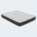 Perspective studio shot of the American Bedding Classic 8 Inch Innerspring Mattress by Corsicana showing the full quilted surface and support profile.
