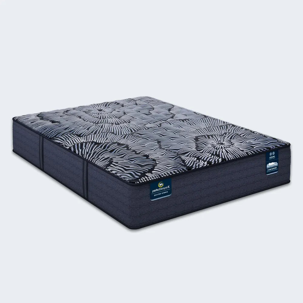 Serta Knox Plush 13.75 Inch Quilted Hybrid Mattress with decorative patterned top and side handles.
