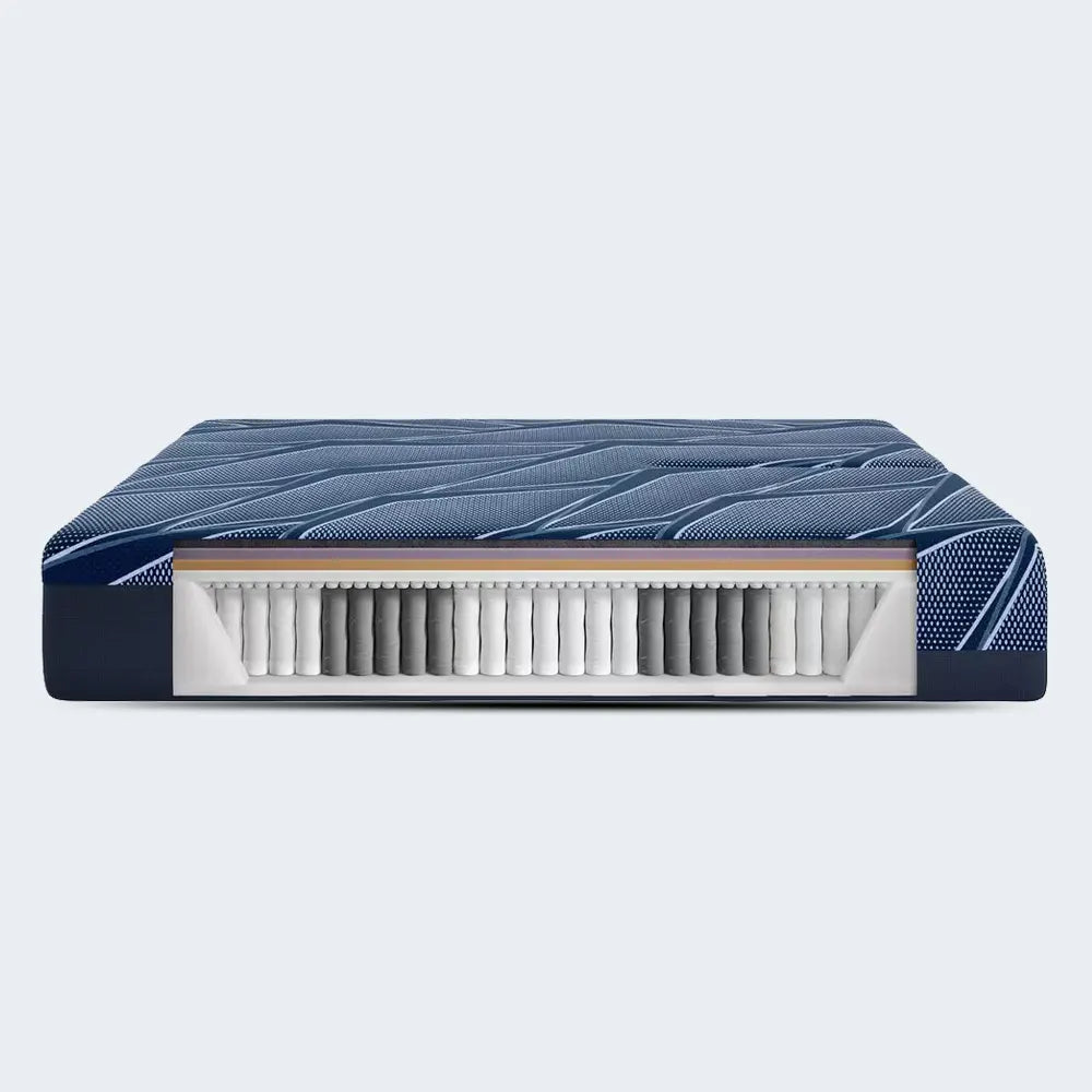 Interior layers of Serta iSeries NXG 3500 firm hybrid mattress showing coil system and support foam.
