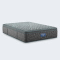 Beautyrest Core 12.5" Medium Tight Top Mattress with a grey quilted cover for pressure-relieving comfort.
