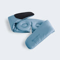 Interior view of the blue BEDGEAR Hyper-Silk Sleep Mask showing the contoured eye cups for pressure-free comfort.
