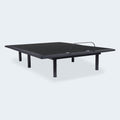 Ashley Head Up Only adjustable bed base shown in a flat position with charcoal grey upholstery and heavy-duty steel legs.
