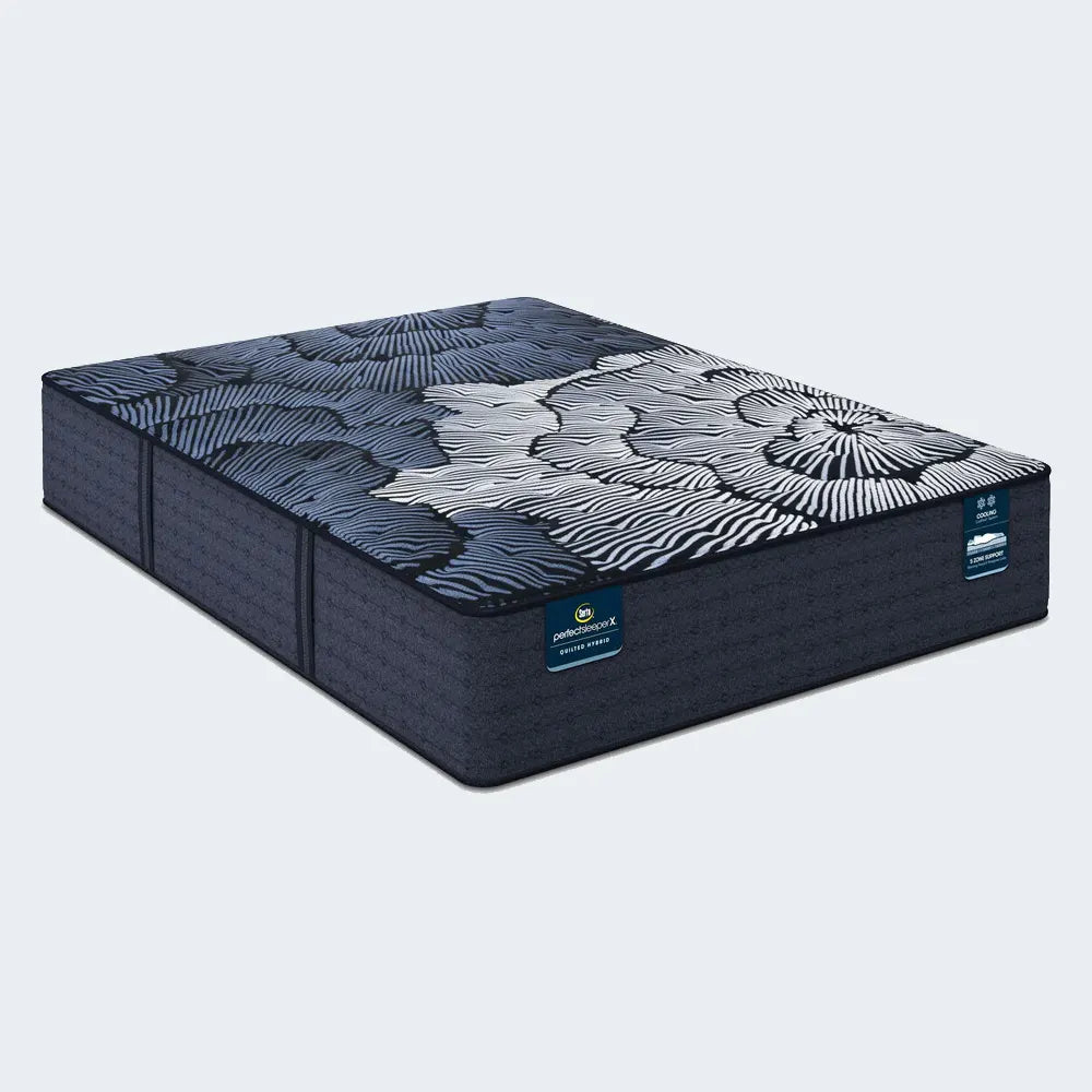 Serta Perfect Sleeper X Max Medium 14.25 Inch Mattress featuring a quilted cooling cover and hybrid support.
