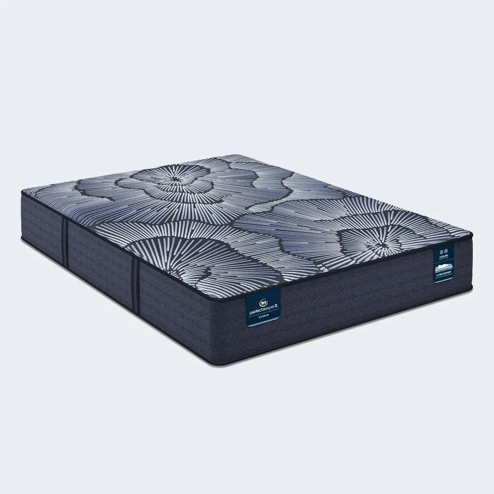 12.5 Inch Serta Perfect Sleeper X Aspen Firm Smooth Top Hybrid Mattress with cooling fabric cover.
