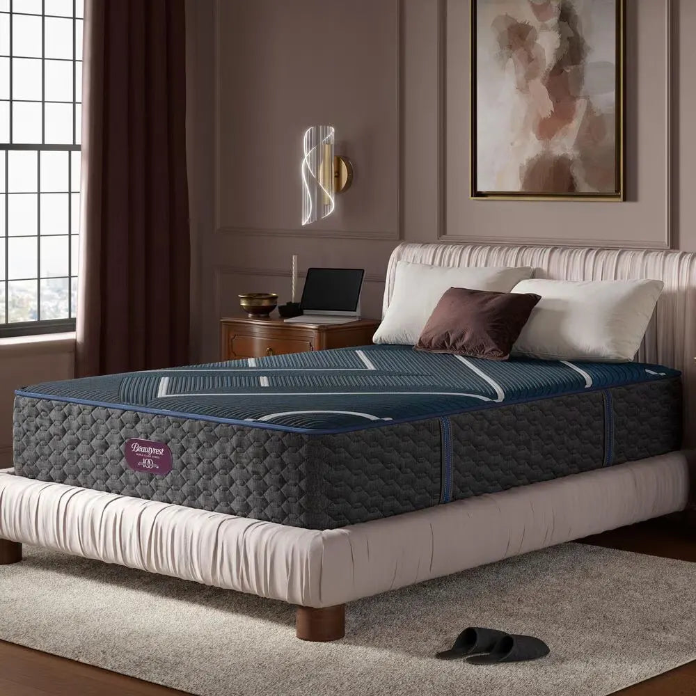 Side view of the Simmons Beautyrest World Class 13 Inch Hybrid Plush Mattress showing the supportive profile.
