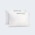 Set of two GhostPillow shredded memory foam cooling pillows featuring adjustable loft for side sleepers.
