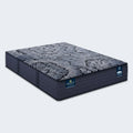 Perspective view of Serta Knox Firm 13.5 Inch Quilted Hybrid Mattress with a decorative floral cover.
