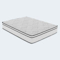 Isolated studio shot of the American Bedding Cymbal Jingle 10-inch Hybrid Euro Top Firm Mattress showing the full quilted surface and support profile.
