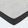 Detailed view of the floral quilted pattern on the white breathable cover of the American Bedding Classic 8 Inch Medium Firm Mattress.
