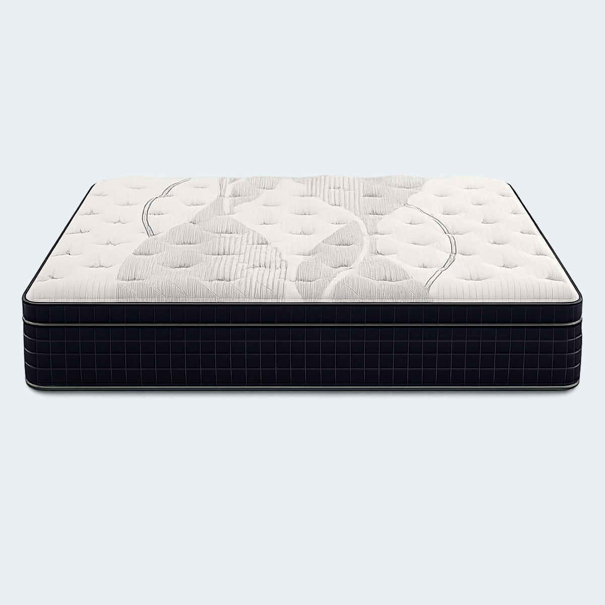 Side view of the Brighton Copper Euro Top Mattress highlighting the plush 12.5-inch hybrid profile.