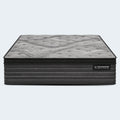 Front view of the 14.5 inch Graphene Cool Hybrid Mattress featuring a luxury Euro Top and charcoal grey side panels.
