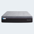 Front view of the Polaris 12" Coolsync Hybrid Mattress by Malouf with textured grey top and sleek charcoal side panels.