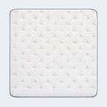Overhead view of the Americanstar Bluesky Lux Box Top Mattress highlighting the elegant swirl quilting pattern on the breathable white surface.
