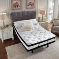 Top view of Ashley Chime hybrid mattress with soft quilted cover and medium-plush feel.
