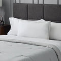 Malouf High Loft Gel Convolution pillow on a bed, designed for side and back sleeper neck support.
