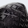  Close-up of the soft, embossed Z-pattern plush cover on the Malouf charcoal lounge pillow.