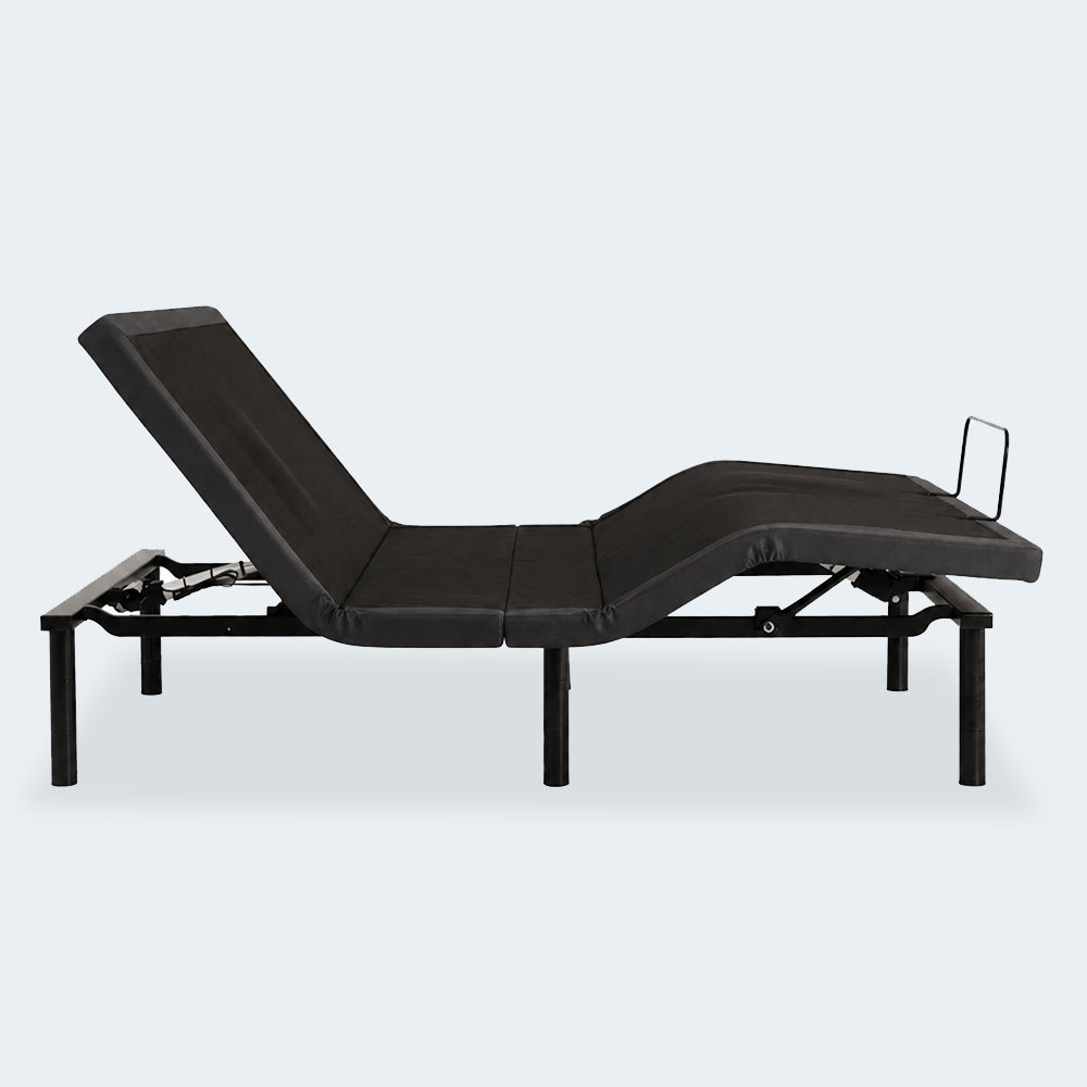 Profile view of the Baselogic Gold smart adjustable base illustrating independent head and foot elevation.
