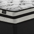 Close-up of the Chime by Ashley firm mattress showing durable black and white side stitching.
