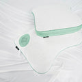 Two BEDGEAR Level 0.0 low-loft performance pillows for stomach sleepers with cooling Air-X fabric.
