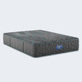 Simmons Beautyrest 13.25 inch extra firm mattress featuring a premium charcoal grey quilted cover.

