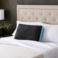Malouf Ice Cloud cooling pillow on a bed providing a sleek, temperature-controlled sleep surface.
