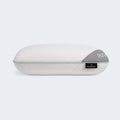 Profile view of the BEDGEAR Rise Performance pillow showing the thick, supportive loft and cooling mesh gusset.