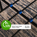 Easy 10-minute setup of the GhostBed metal bed foundation showing quick-snap assembly without requiring any tools.

