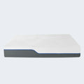 Side view of the MLILY WellFlex 12 inch memory foam mattress showing breathable grey and blue side panels.
