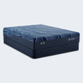 Serta iSeries NXG 1500 12" Hybrid Firm mattress paired with a matching low-profile support foundation.
