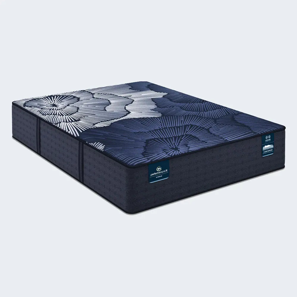 Angled view of the 14 Inch Serta Perfect Sleeper X Prescott Plush Hybrid Mattress for optimal pressure relief.
