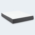 The South Bay Daisy 8-inch firm gel-infused memory foam mattress featuring a white quilted top and dark charcoal grey side border.

