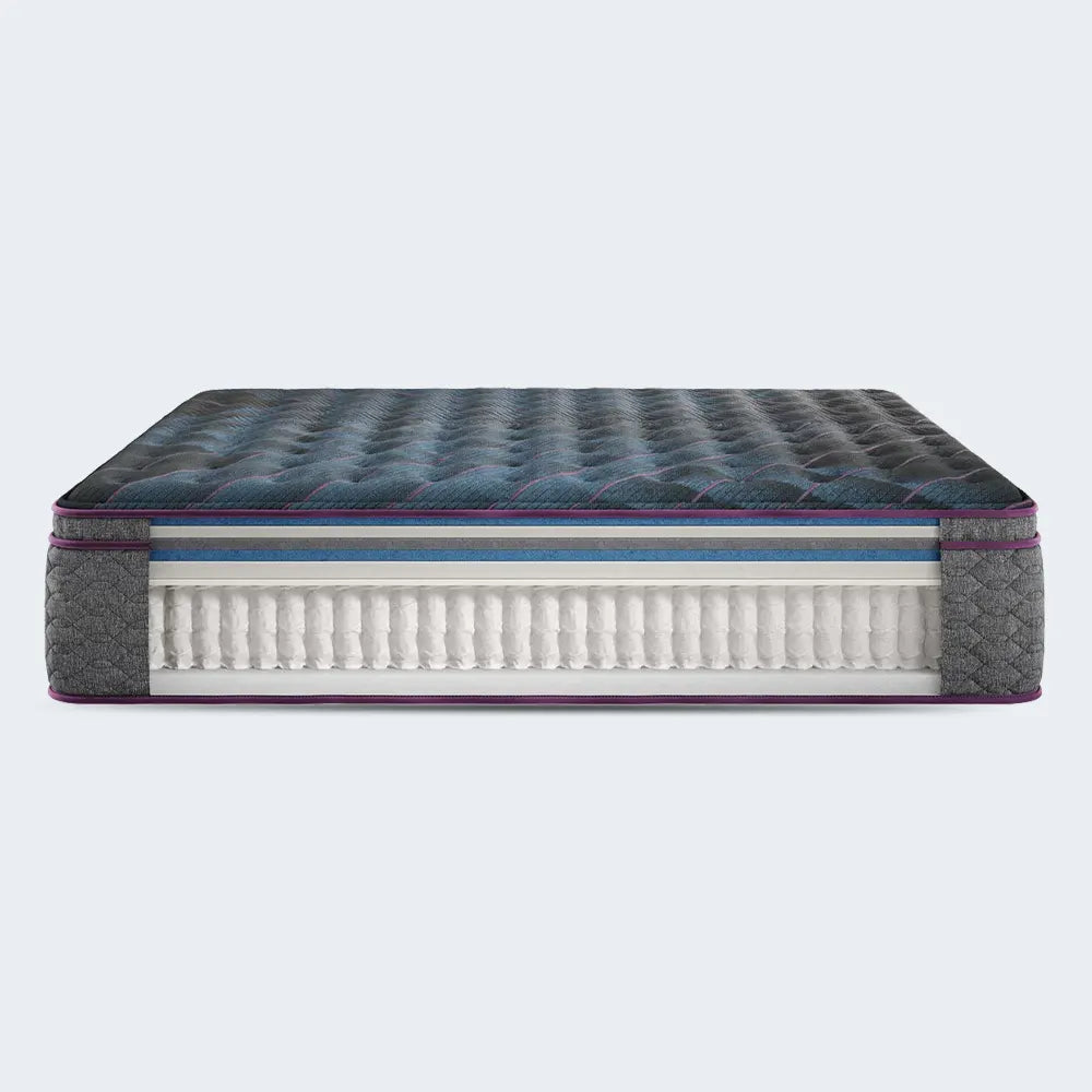 Side view of Simmons Beautyrest World Class mattress highlighting the supportive 15.75 inch depth.
